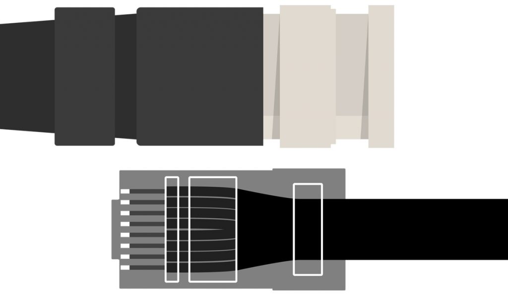 BNC and Ethernet Cable Vectors on white background