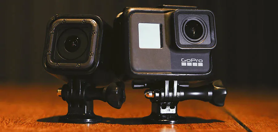 Go Pro Next to Another Action Camera - Smaller