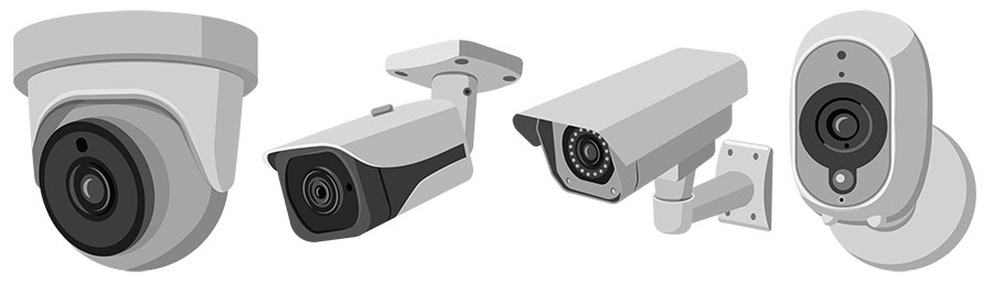 Различные типы камер безопасности - меньшие
