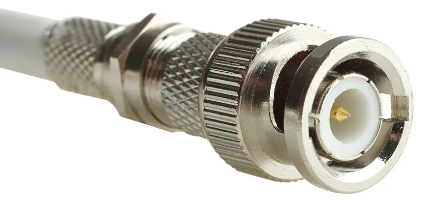 Connector BNC video isolated on a white background