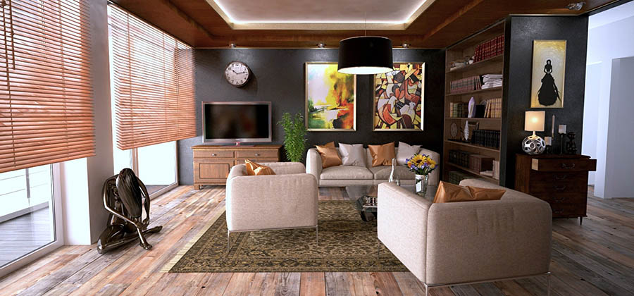 Modern Living Room with TV - Smaller