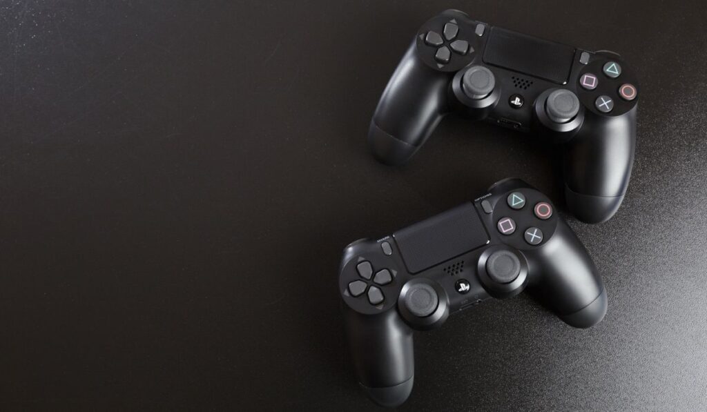 The new Sony Dualshock 4 with PlayStation 4 