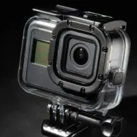 Action camera in dive housing
