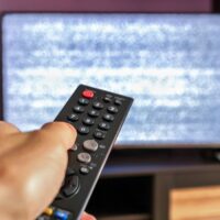 TV remote control interference on screen television set