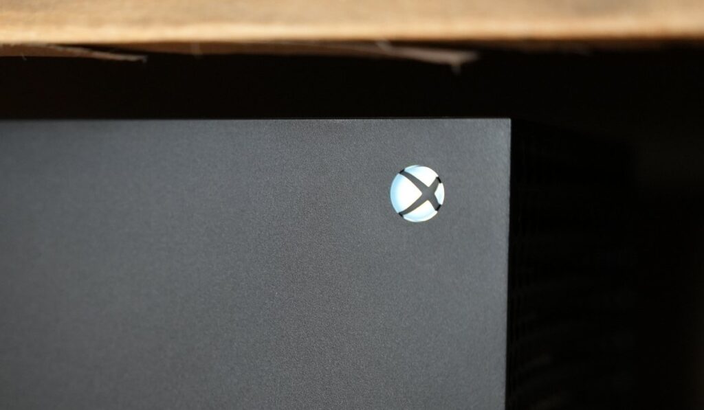 Close up of Xbox Series X power button