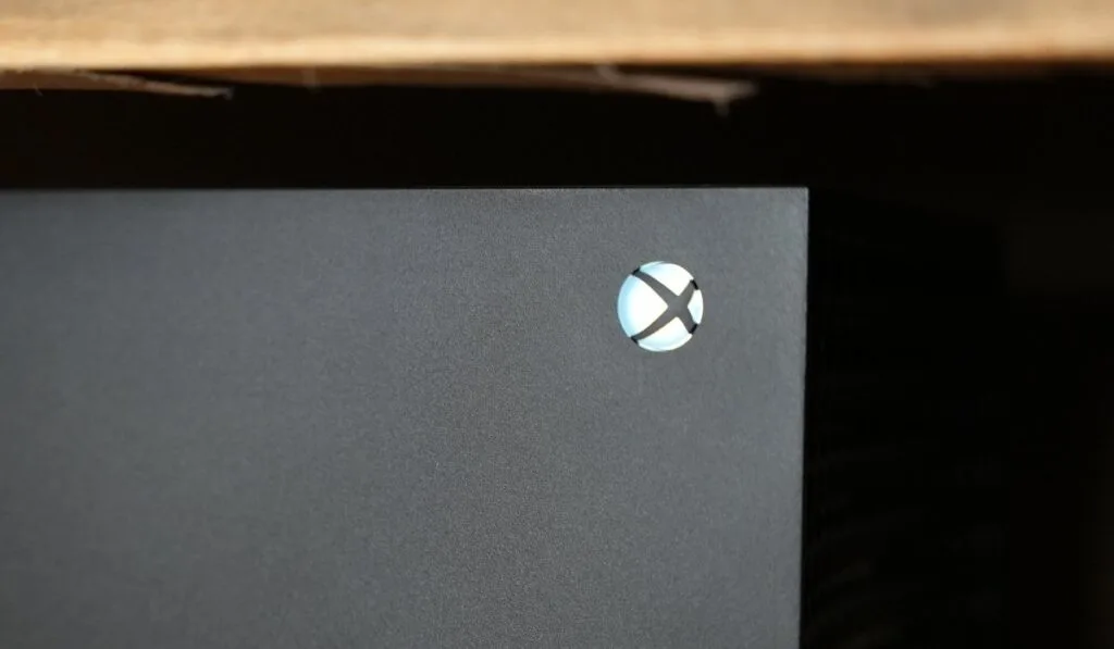 Close up of Xbox Series X power button