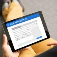 Man applying for visa online