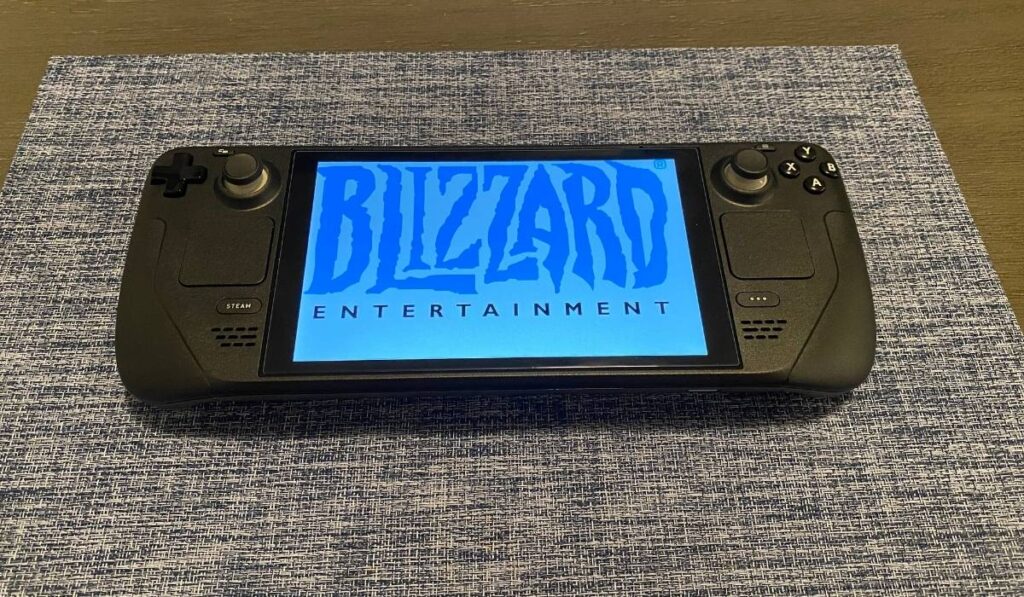 Steam Deck with Blizzard Logo on Screen - 1 - Smaller