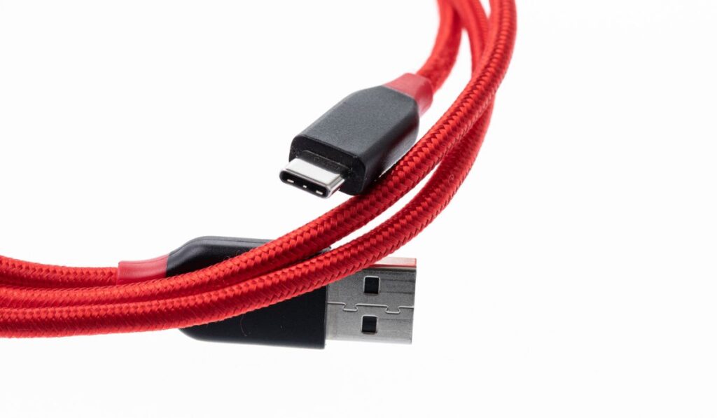 Usb type c cable in red color 