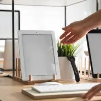 Woman choosing iPad in Apple store