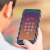 Enter Passcode concept on phone screen