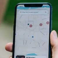 Iphone with location sign