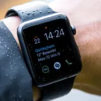 Apple watch with water drop