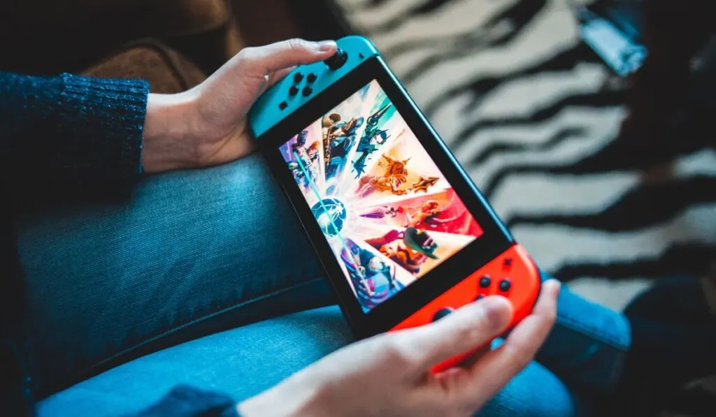 A Person Playing a Game on a Nintendo Switch