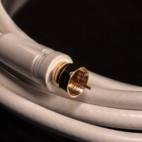 White Coax cable for satelite cable video audio connections