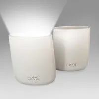 two orbi routers together with one flashing white