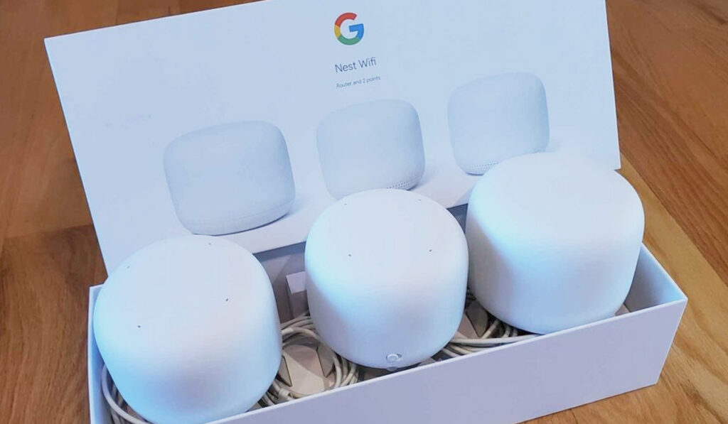 Box of Google Nest Router and two ports