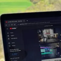 YouTube channel settings on a laptop