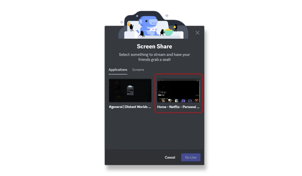 Discord share screen