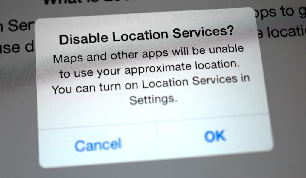 Iphone - disable locations menu