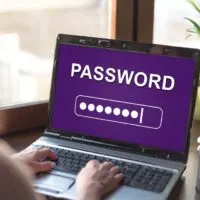 Password concept on a laptop screen
