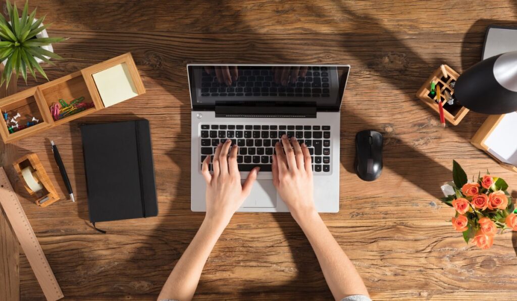 Person Using Laptop Computer