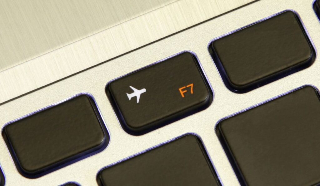 Computer f7 key turn on off flight airplane safe mode