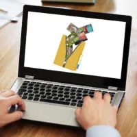 laptop showing a zip folder